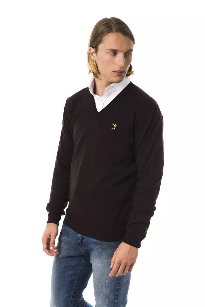 Uominitaliani Merino Wool Sweater - Deep Brown