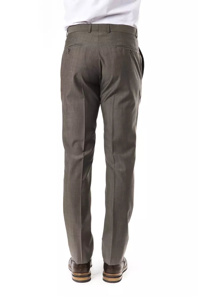 Uominitaliani Wool Suit Pants Slim Fit - Gray/Grey