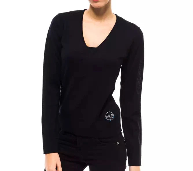 Montana Blu V-Neck Wool Sweater - Deepest Blue