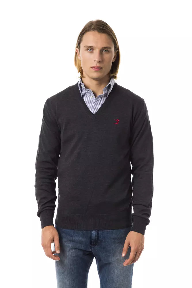 Uominitaliani Merino Wool Sweater - Gray/Grey