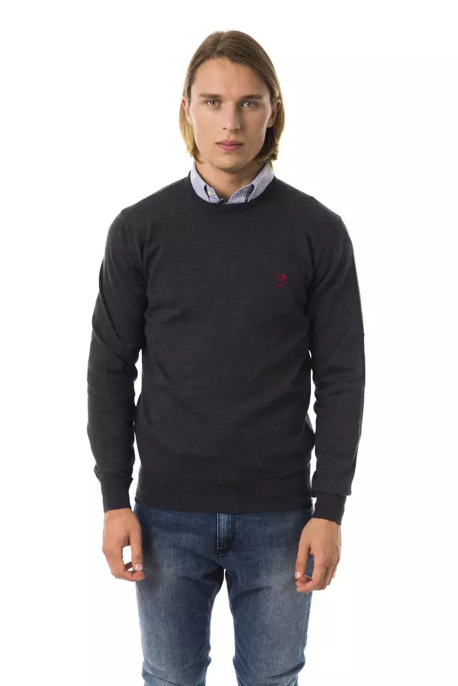 Uominitaliani Merino Wool Crewneck Sweater - Gray/Grey