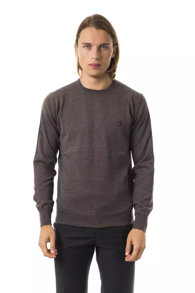 Uominitaliani Merino Wool Crewneck Sweater - Gray/Grey