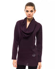 Montana Blu Cowl Neck Wool Sweater - Deepest Purple - Made In Italy