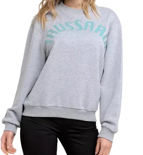 Trussardi Cotton Sweatshirt - Marle Gray/Grey - Made In Italy