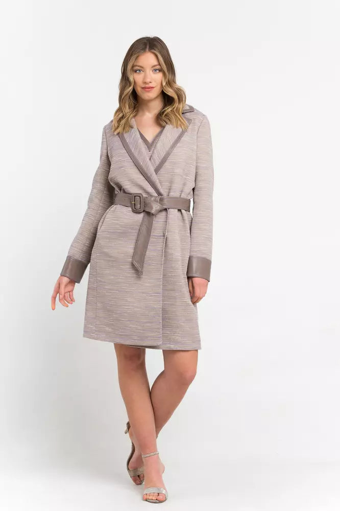 Trussardi Waist Belt Long Coat - Taupe