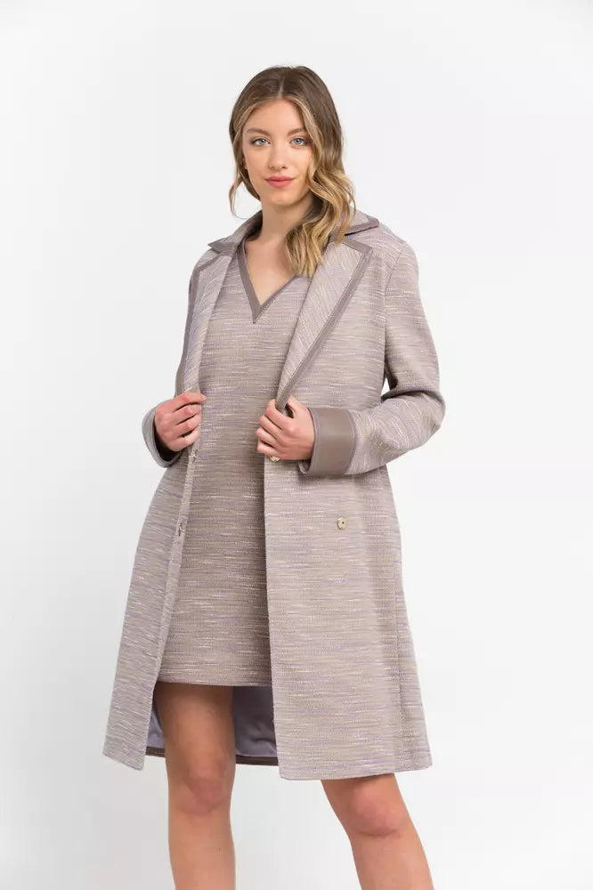 Trussardi Waist Belt Long Coat - Taupe