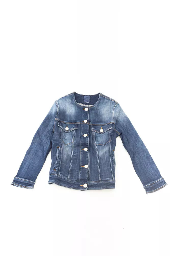 Jacob Cohen Vintage Blue Collarless Denim Jacket