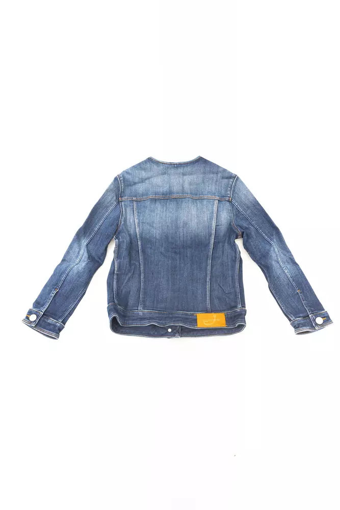 Jacob Cohen Vintage Blue Collarless Denim Jacket