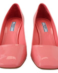 Prada Pink Patent Leather Block Heel Pumps