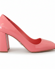 Prada Pink Patent Leather Block Heel Pumps