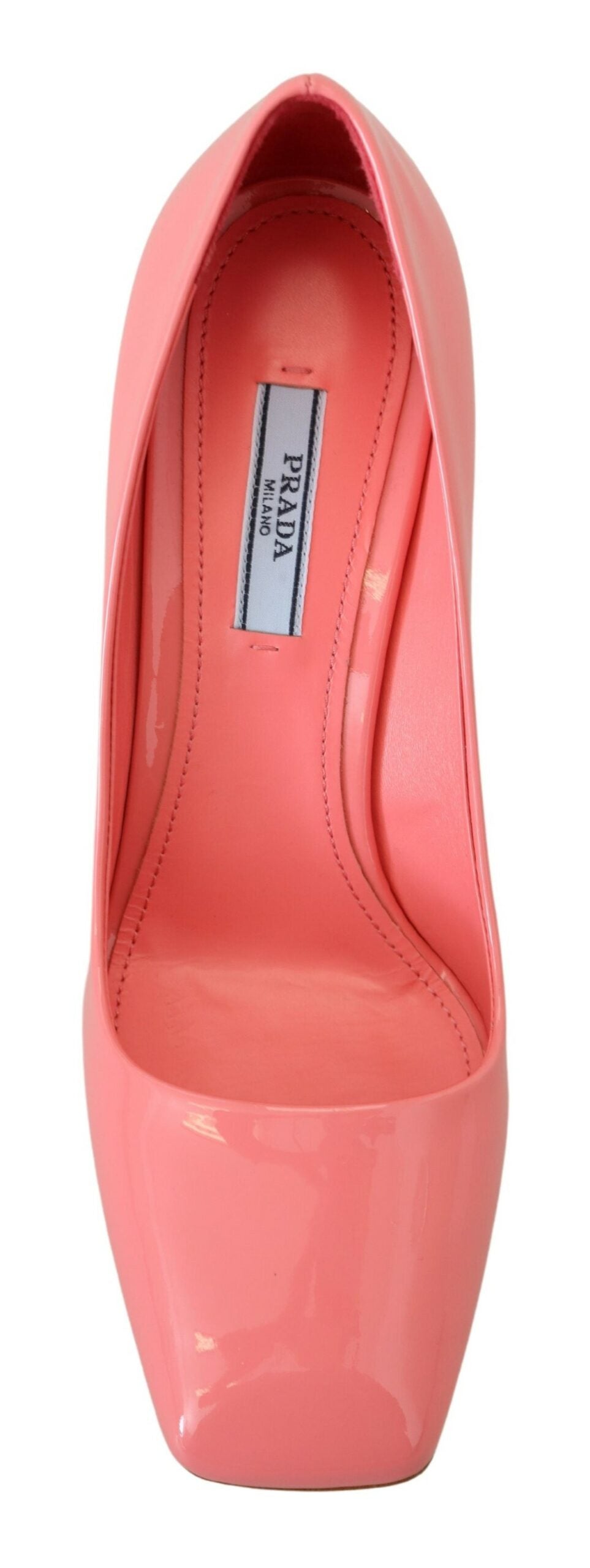 Prada Patent Leather Block Heel Pumps - Pink
