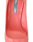 Prada Patent Leather Block Heel Pumps - Pink