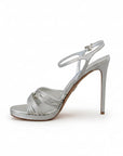 Prada Silver Leather Stiletto Heels