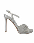 Prada Silver Leather Stiletto Heels