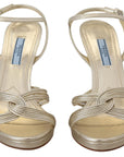 Prada Gold Leather Stiletto Heels