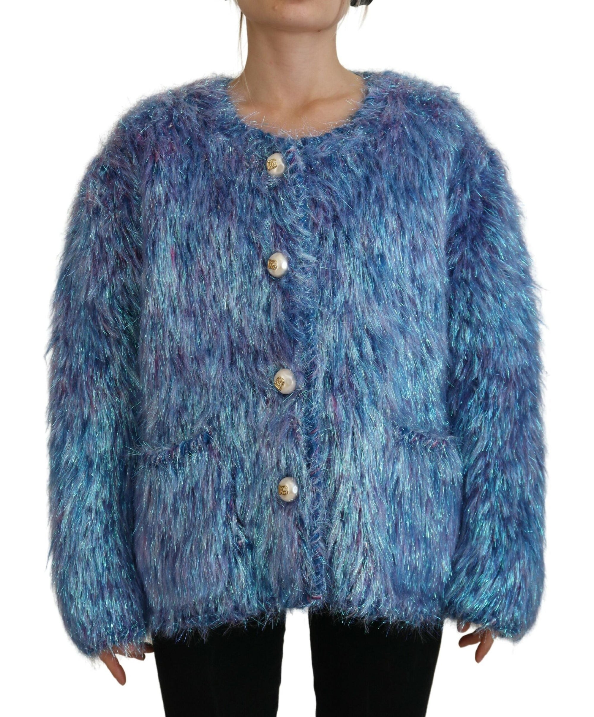 Dolce & Gabbana Wool & Faux Fur Short Coat
