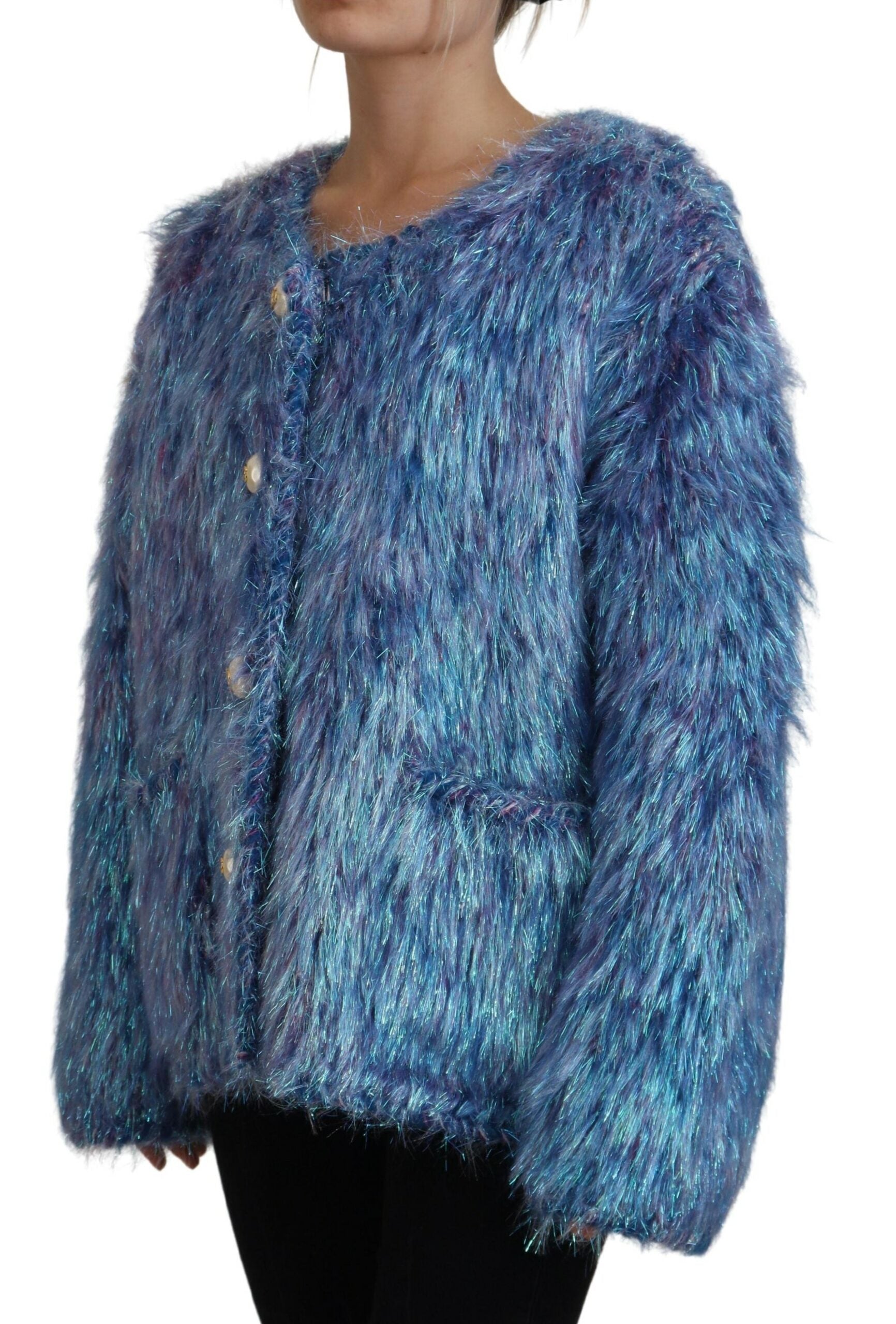 Dolce & Gabbana Wool & Faux Fur Short Coat