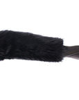 Dolce & Gabbana Leather & Fur Long Gloves - Black- Small