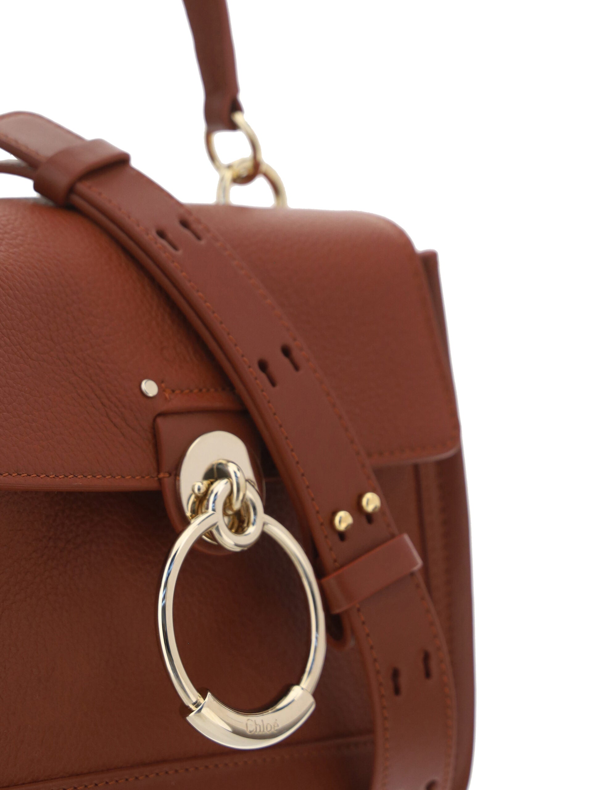 Chloé Elegant Sepia Brown Leather Satchel Shoulder Handbag