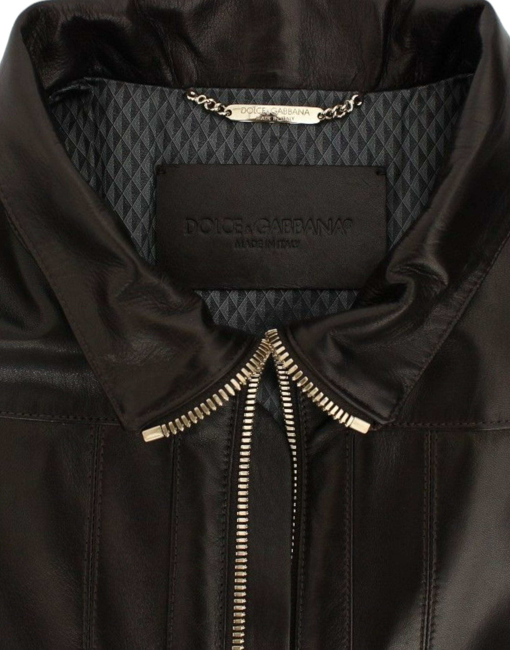 Dolce &amp; Gabbana Collar Leather Jacket - Brown