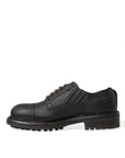 Brown Leather Lace-Up Derby Shoes