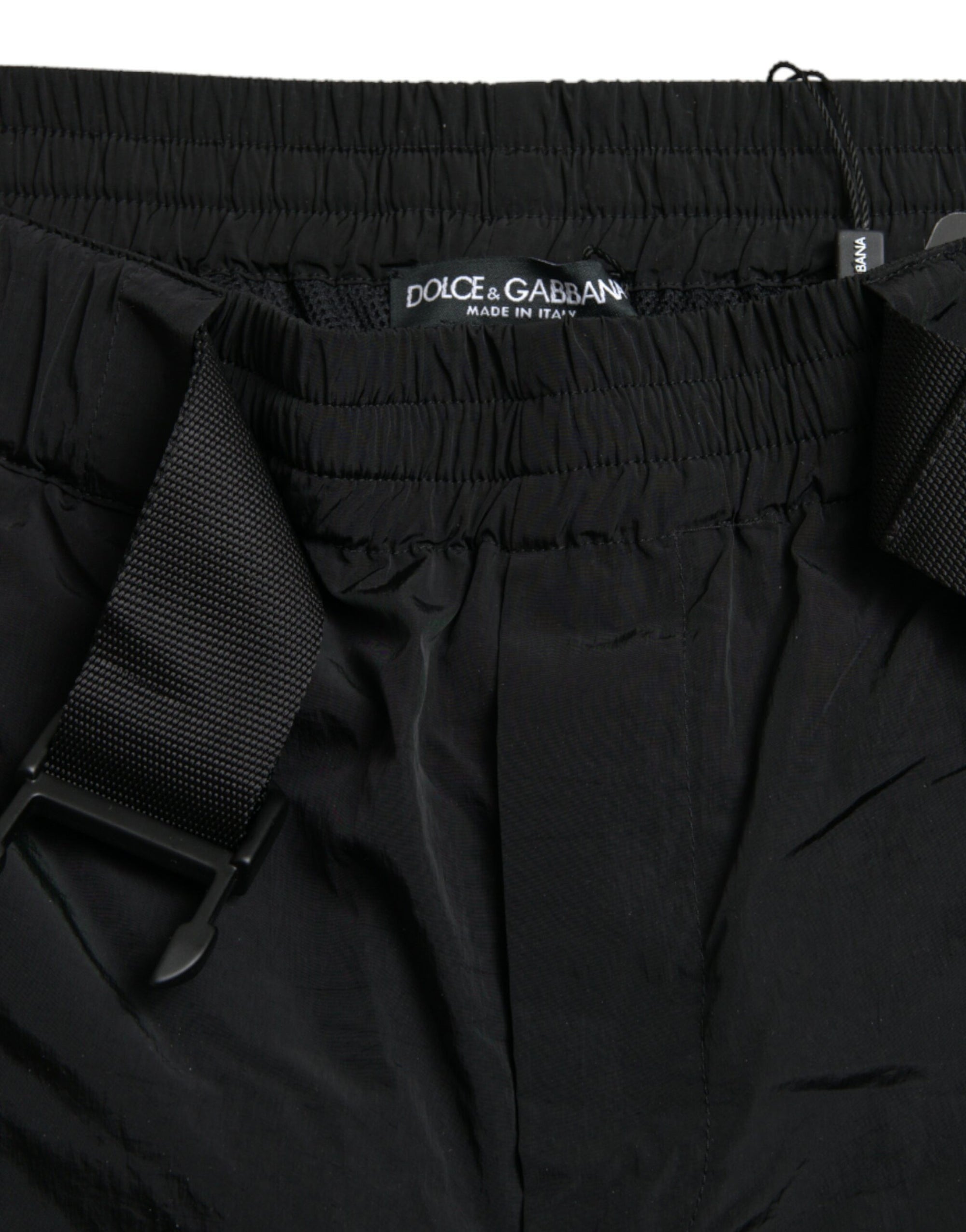 Dolce & Gabbana Black Red Leopard Jogger Pants