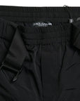 Dolce & Gabbana Black Red Leopard Jogger Pants