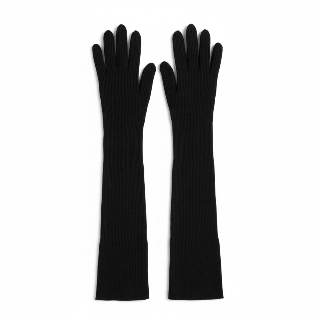 Dolce & Gabbana Cashmere Elbow Length Gloves - Black