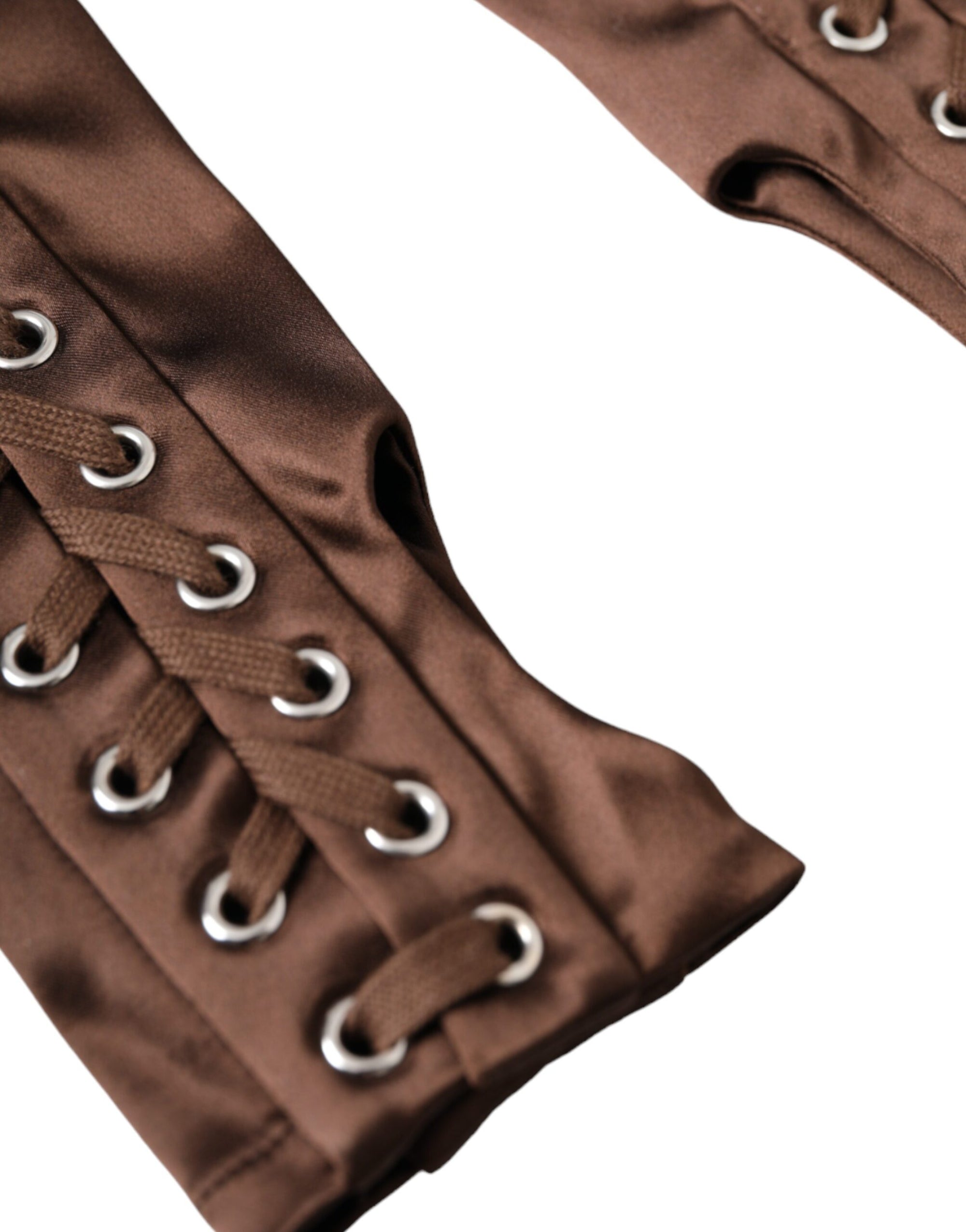 Dolce & Gabbana Vintage Lace-Up Long Fingerless Gloves