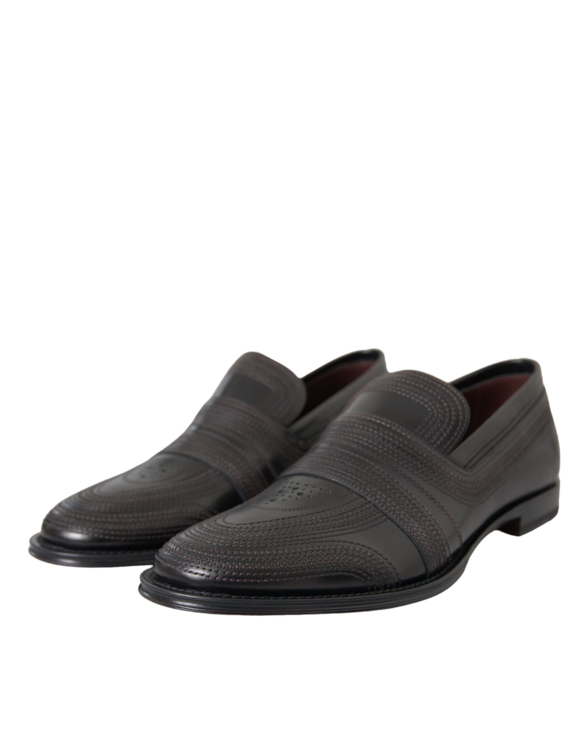 Dolce & Gabbana Brogue Leather Loafers - Black