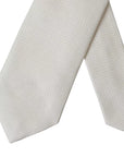 Dolce & Gabbana Jacquard Silk Slim Suit Tie - Off White