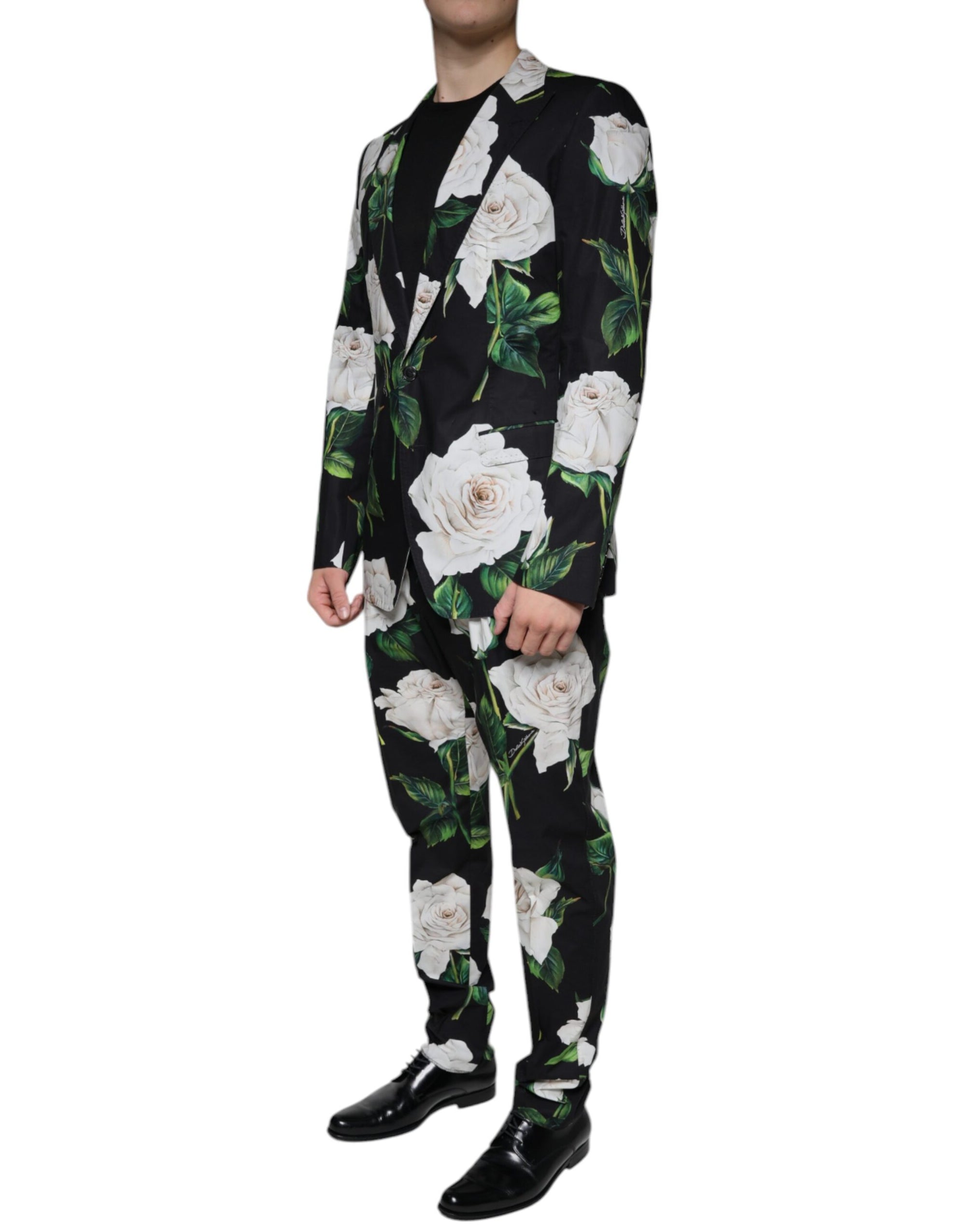 Dolce & Gabbana White Rose 2-Piece Suit 