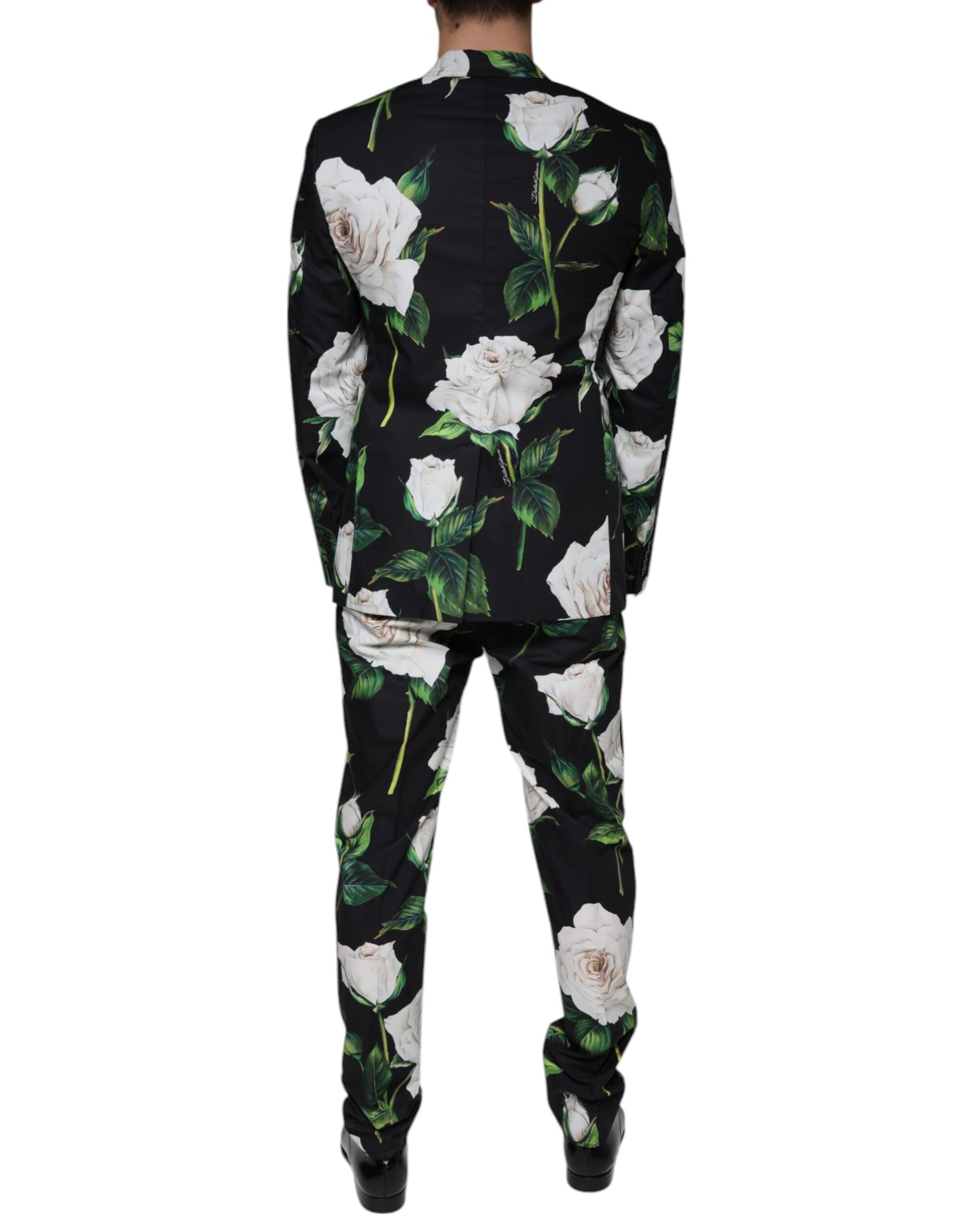 Dolce & Gabbana White Rose 2-Piece Suit 