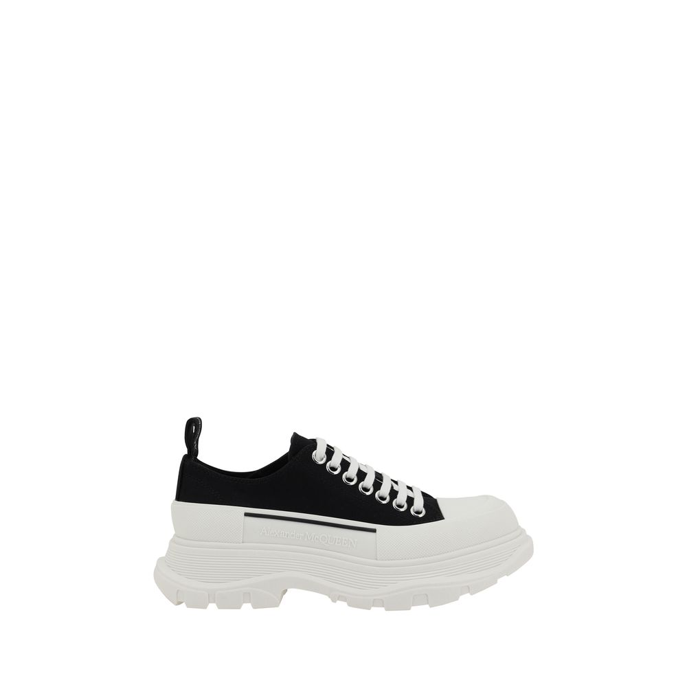 Alexander McQueen Black & White Tread Slick Sneakers