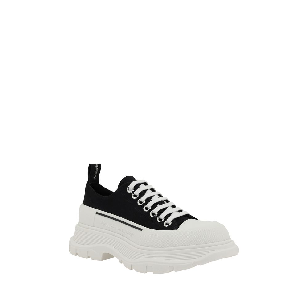 Alexander McQueen Black & White Tread Slick Sneakers