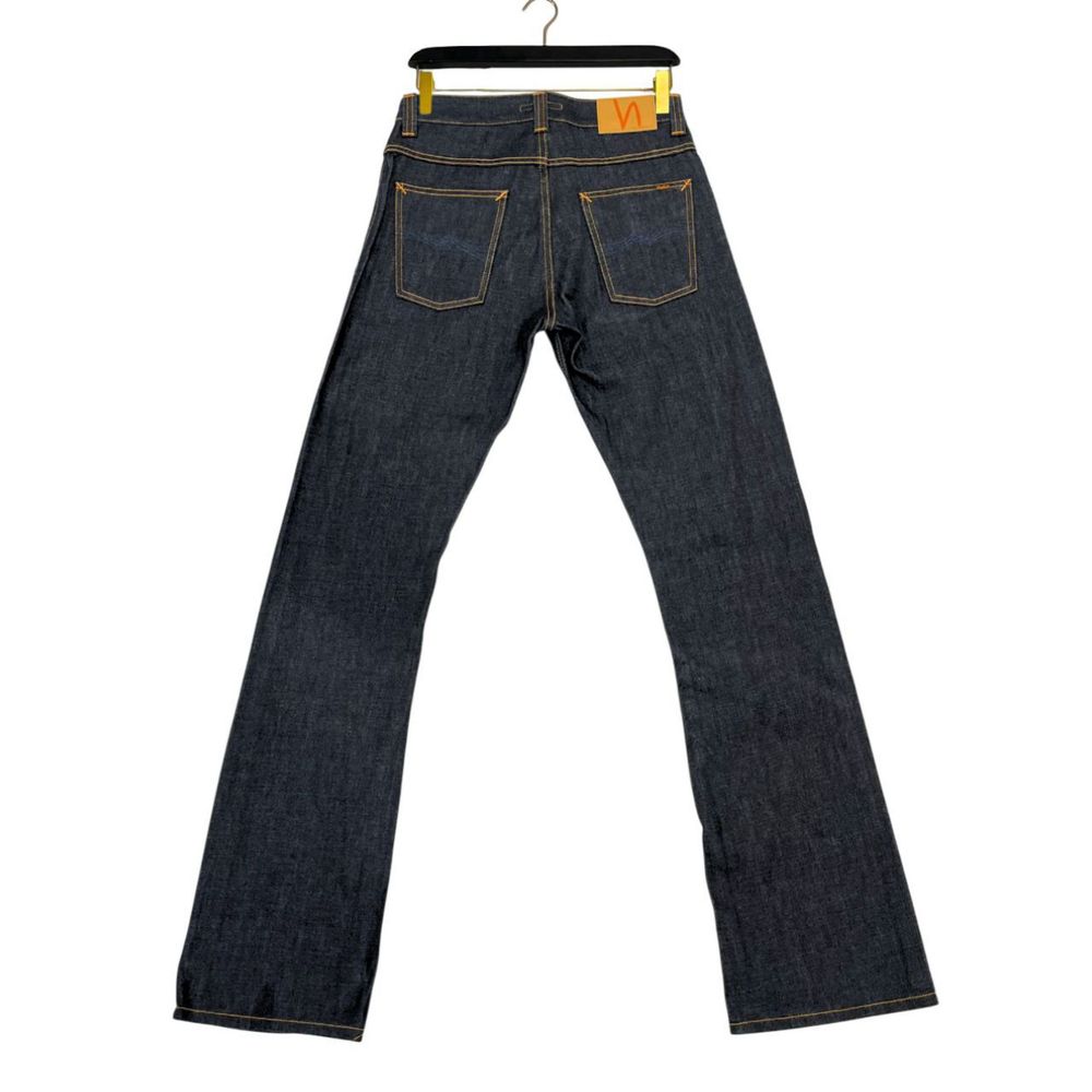 Nudie Jeans Indigo Blue Straight Leg Slight Flare Denim Jeans - Made In Italy