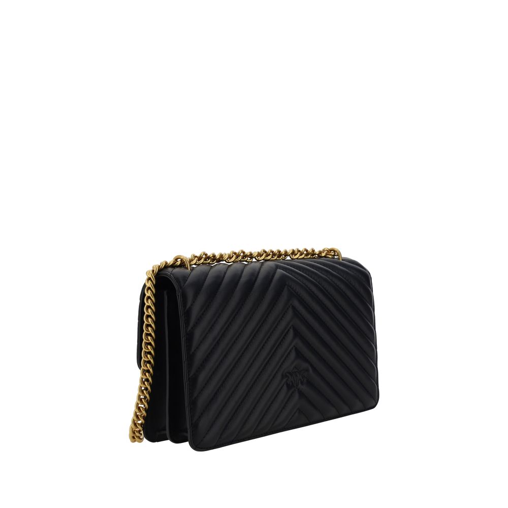 PINKO Love One Classic Leather Shoulder Bag