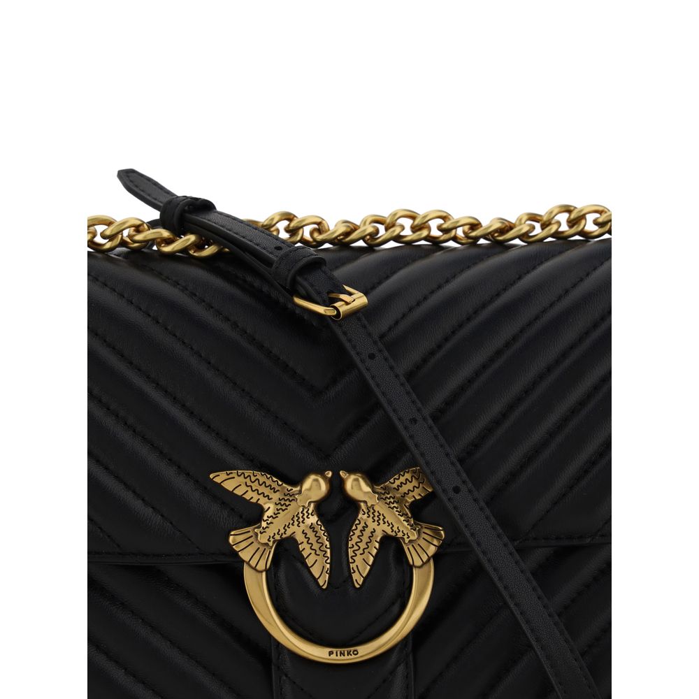 PINKO Love One Classic Leather Shoulder Bag
