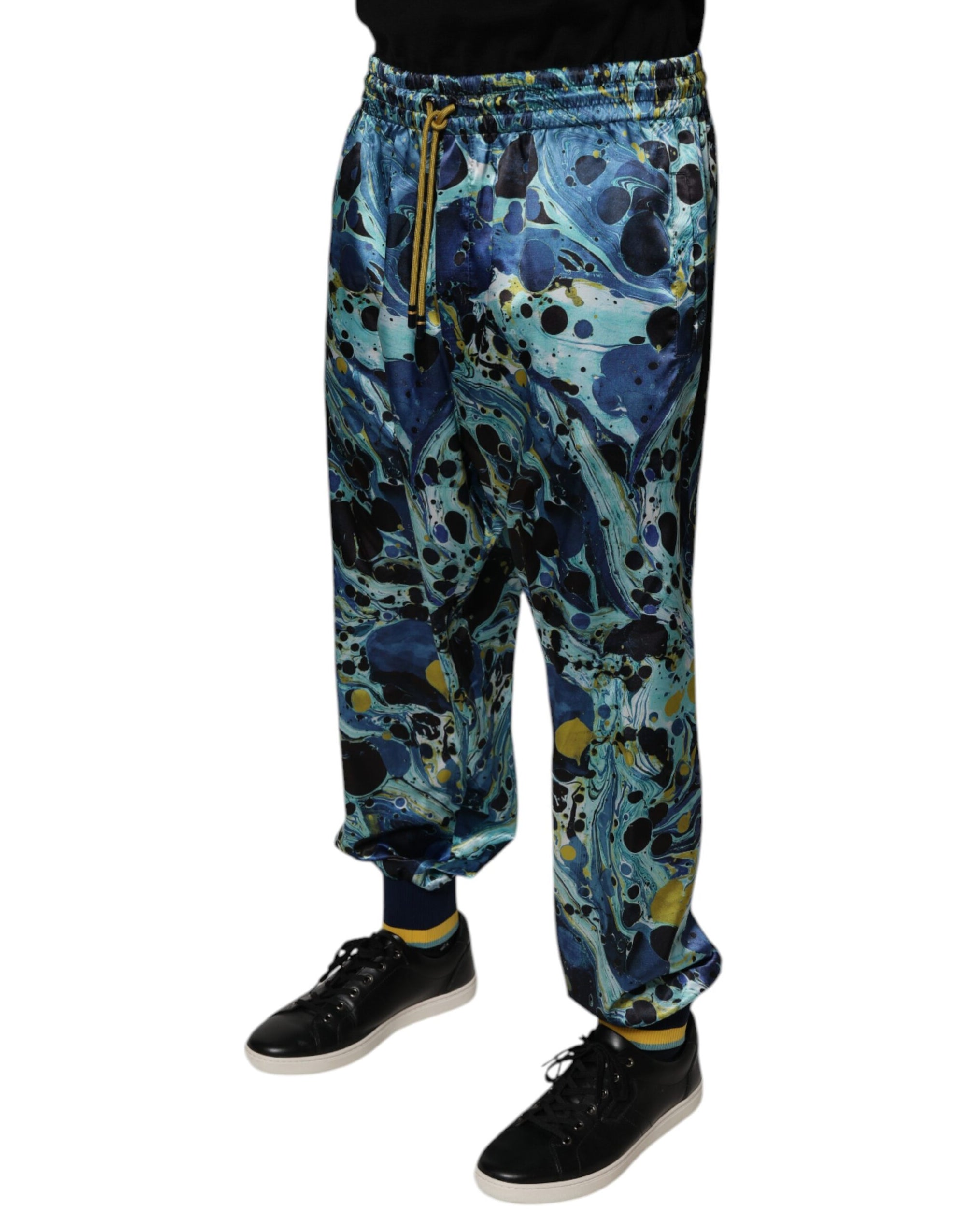 Dolce & Gabbana Multicolor Marble Print Jogger Pants