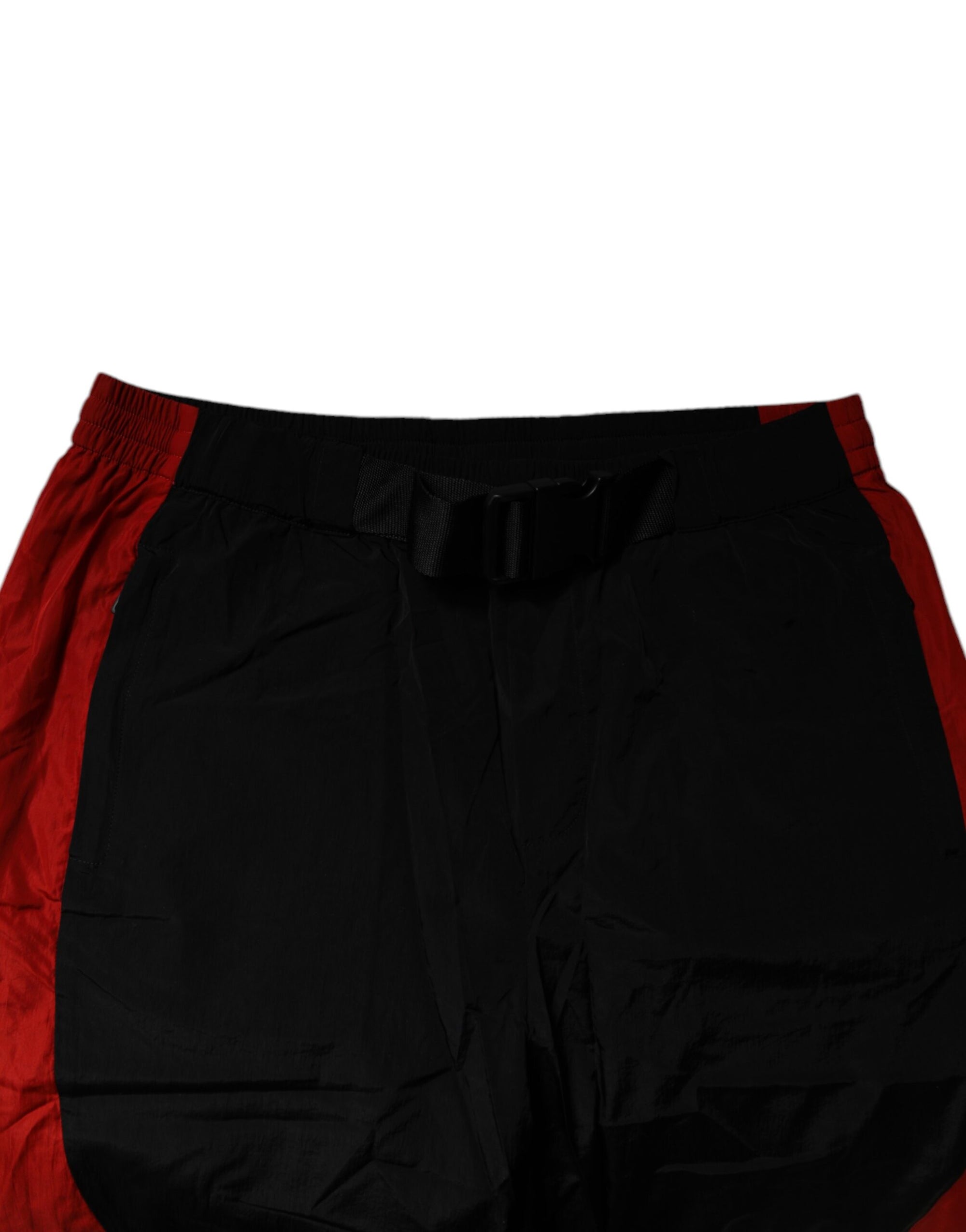 Dolce & Gabbana Black Red Leopard Jogger Pants
