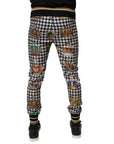 Dolce & Gabbana Houndstooth Crown Print Jogger Pants