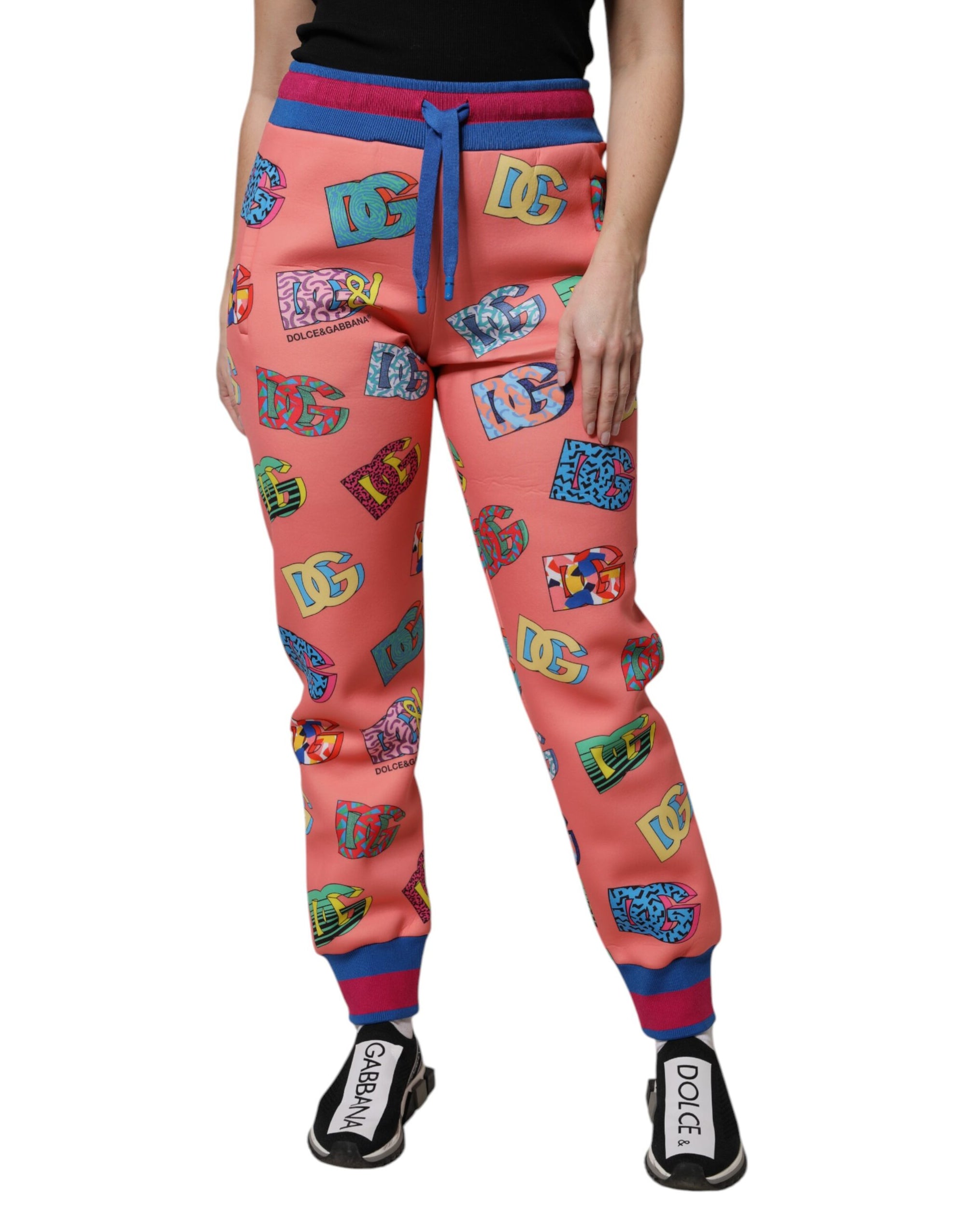 Dolce & Gabbana Pink Logo Monogram Jogger Pants