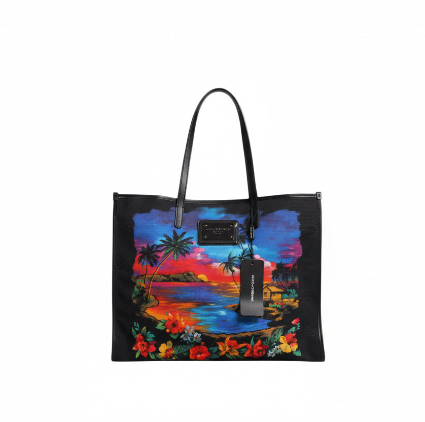 Dolce & Gabbana Island Print Shopper Tote Bag