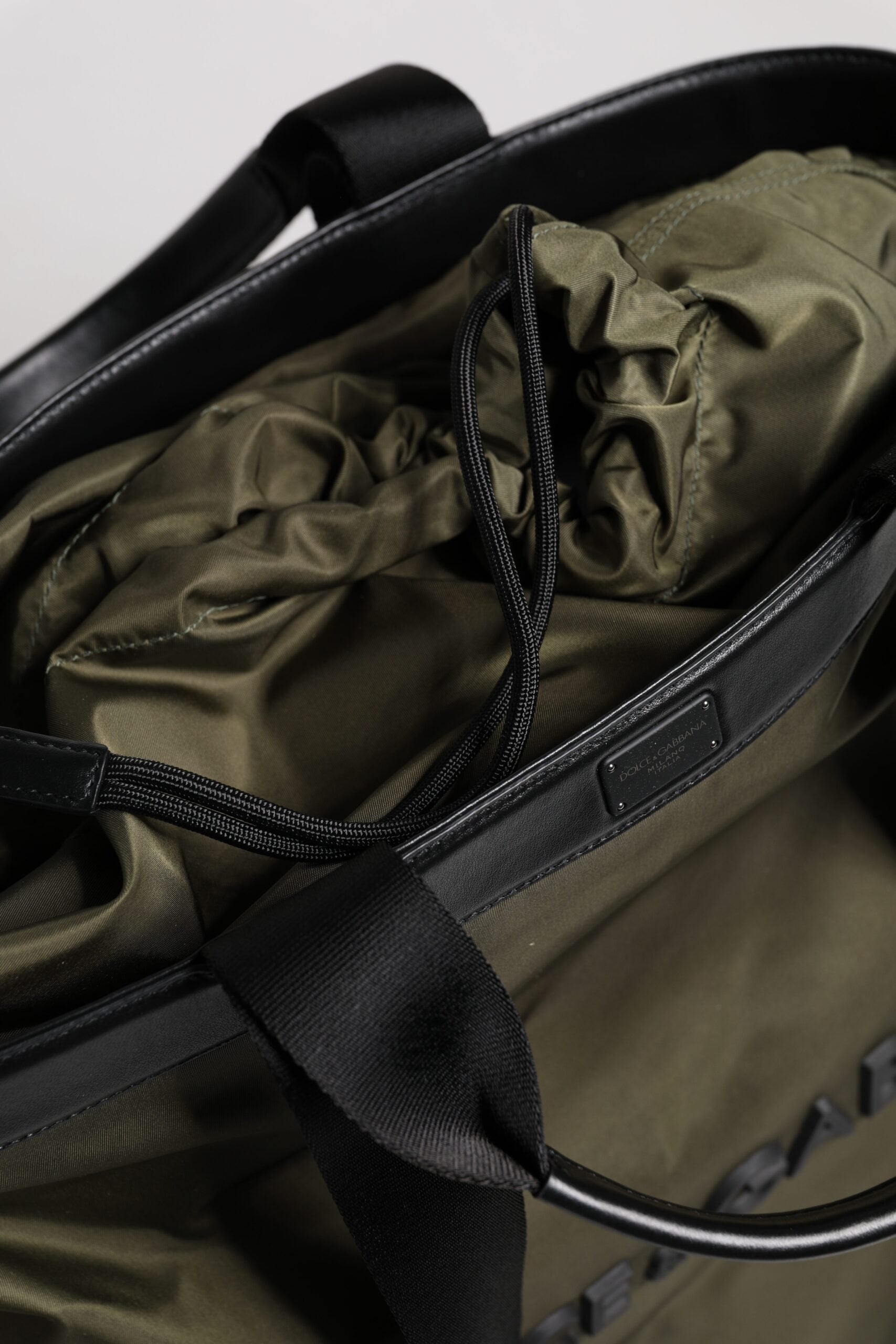 Dolce &amp; Gabbana Military Green Nylon Shoulder &amp; Tote Bag