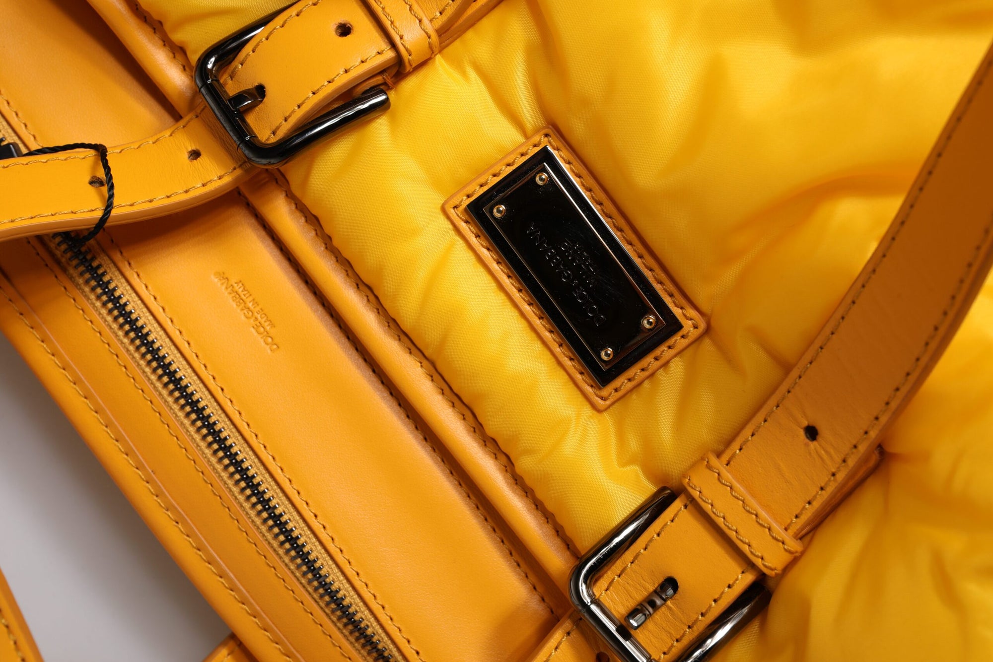 Dolce &amp; Gabbana Yellow-Orange Nylon Shoulder Duffle Bag