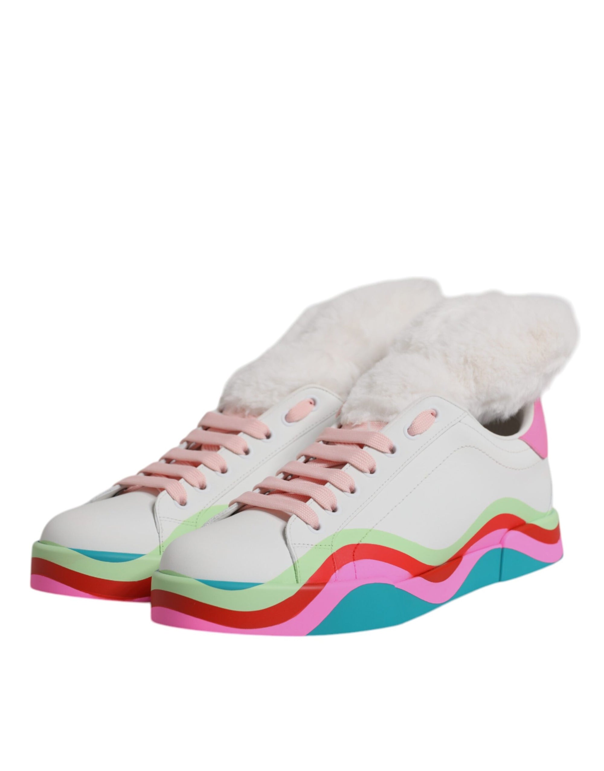 Dolce & Gabbana Colorblock Low Top Leather Sneakers