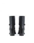 Burberry Black Leather Heeled Midi Ankle Boots