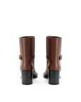 Burberry Chocolate Brown Leather Ankle Boots