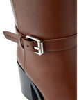 Burberry Chocolate Brown Leather Ankle Boots