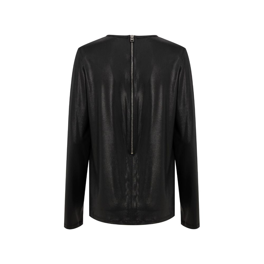 Tom Ford Long Sleeve Shimmer Top - Black